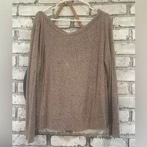 Paper Crane, open back soft sweater, mauve, size medium